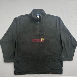 Reebok Washington Redskins XL Sweatshirt Black NFL Football Quarter Zip Graphic